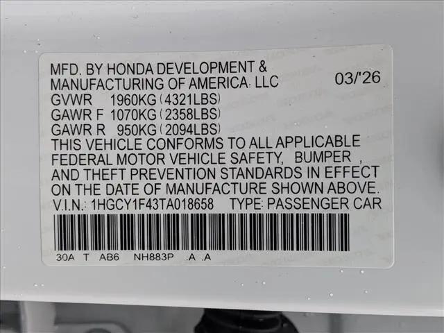 2026 Honda Accord Sedan SE