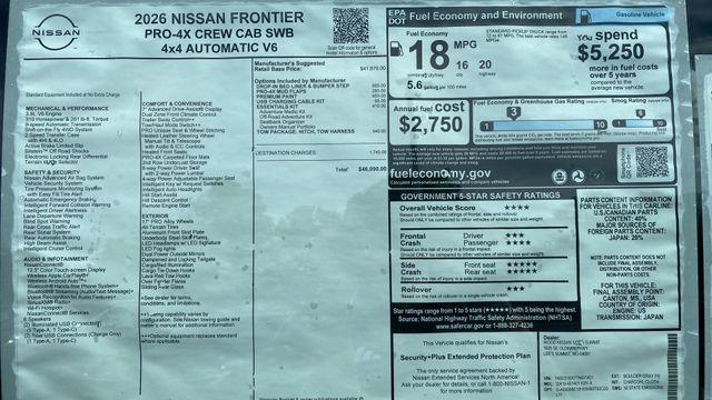 2026 Nissan Frontier Crew Cab PRO-4X 4x4