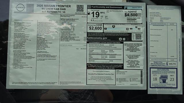 2026 Nissan Frontier Crew Cab SV 4x4