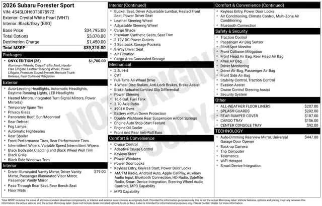 2026 Subaru Forester Sport
