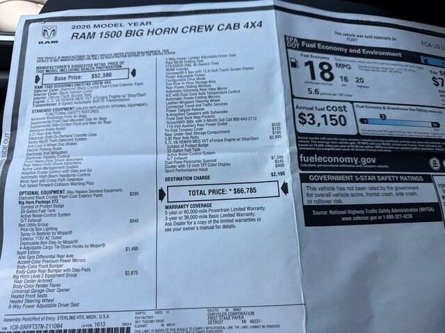 2026 Ram 1500 Big Horn Crew Cab 4x4 57 Box