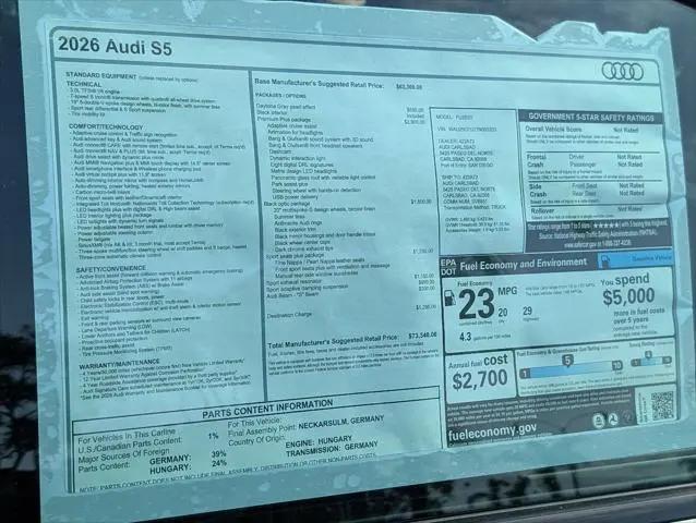 2026 Audi S5 Premium Plus TFSI quattro S tronic