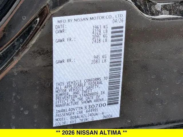 2026 Nissan Altima SV FWD