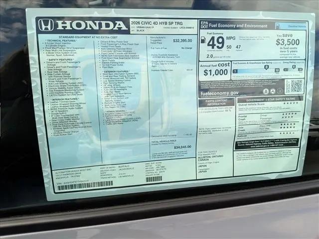 2026 Honda Civic Sport Touring
