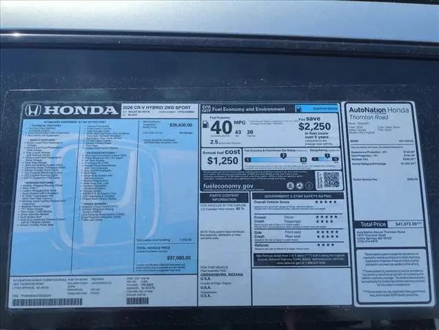 2026 Honda CR-V Hybrid 2WD Sport