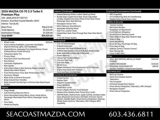 2026 Mazda CX-70 3.3 Turbo S Premium Plus