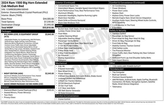2024 Ram 1500 Big Horn Quad Cab 4x2 6'4" Box