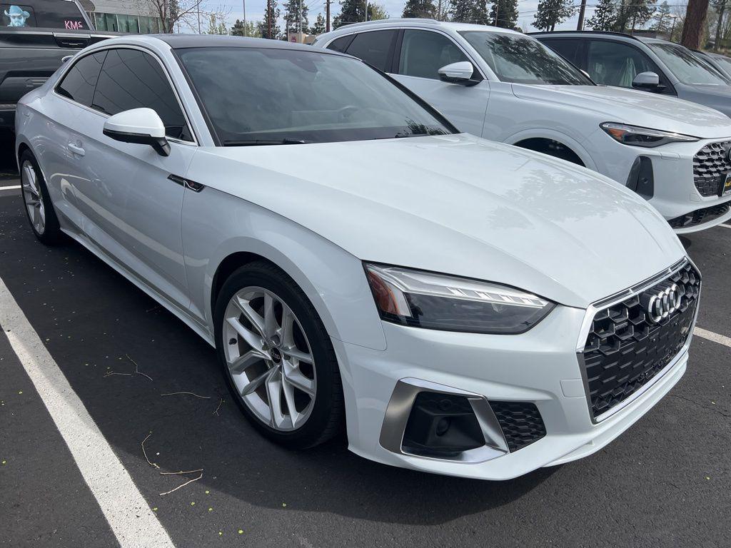 Glacier White Metallic 2023 Audi A5 quattro Premium Plus S Line 45 TFSI Coupe AWD Coupe All-Wheel Drive Automatic