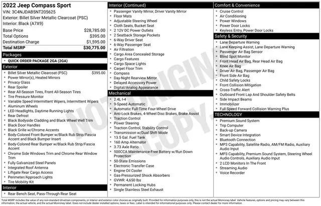 2022 Jeep Compass Sport 4x4