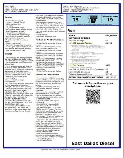 2016 Toyota Tundra SR5 4.6L V8