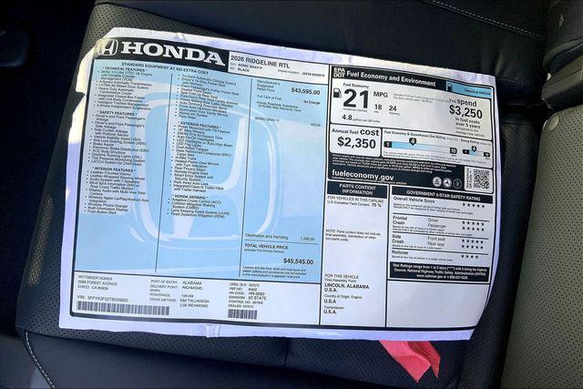 2026 Honda Ridgeline RTL