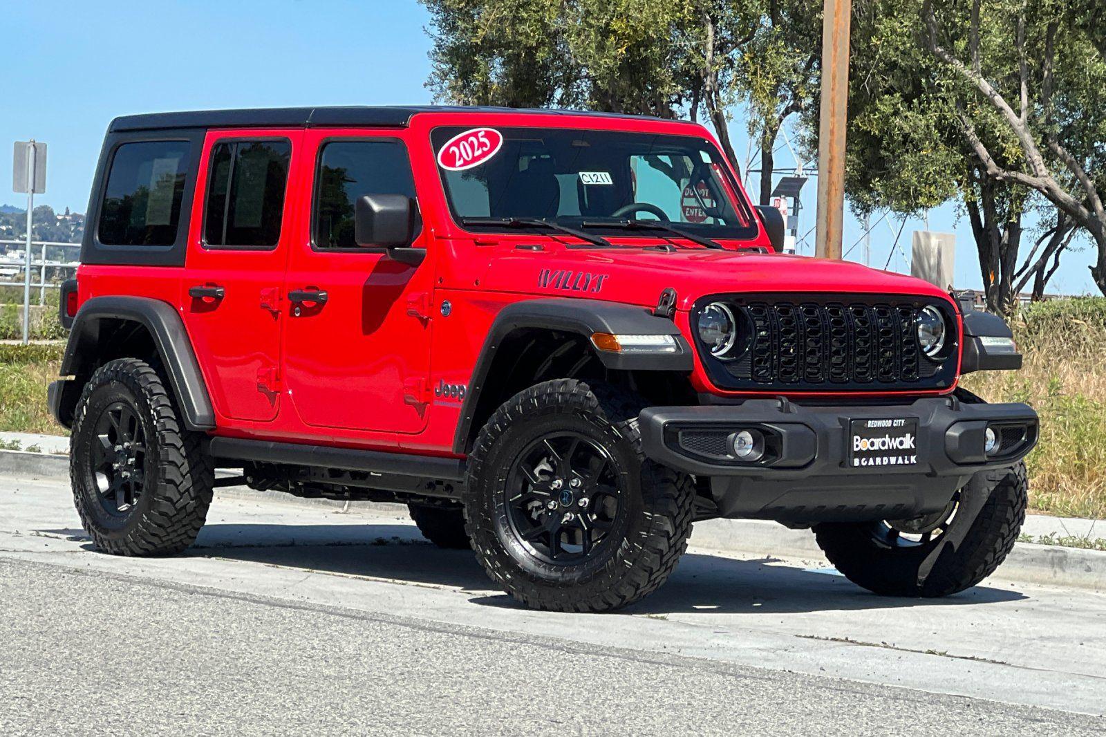 Used 2025 Jeep Wrangler 4xe Willys 4XE with VIN 1C4RJXN69SW585865 for sale in Redwood City, CA