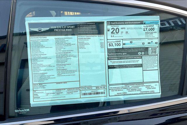 New 2026 Genesis G70 For Sale in Olive Branch, MS