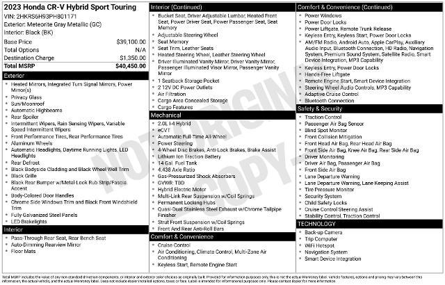 2023 Honda CR-V Hybrid Sport Touring