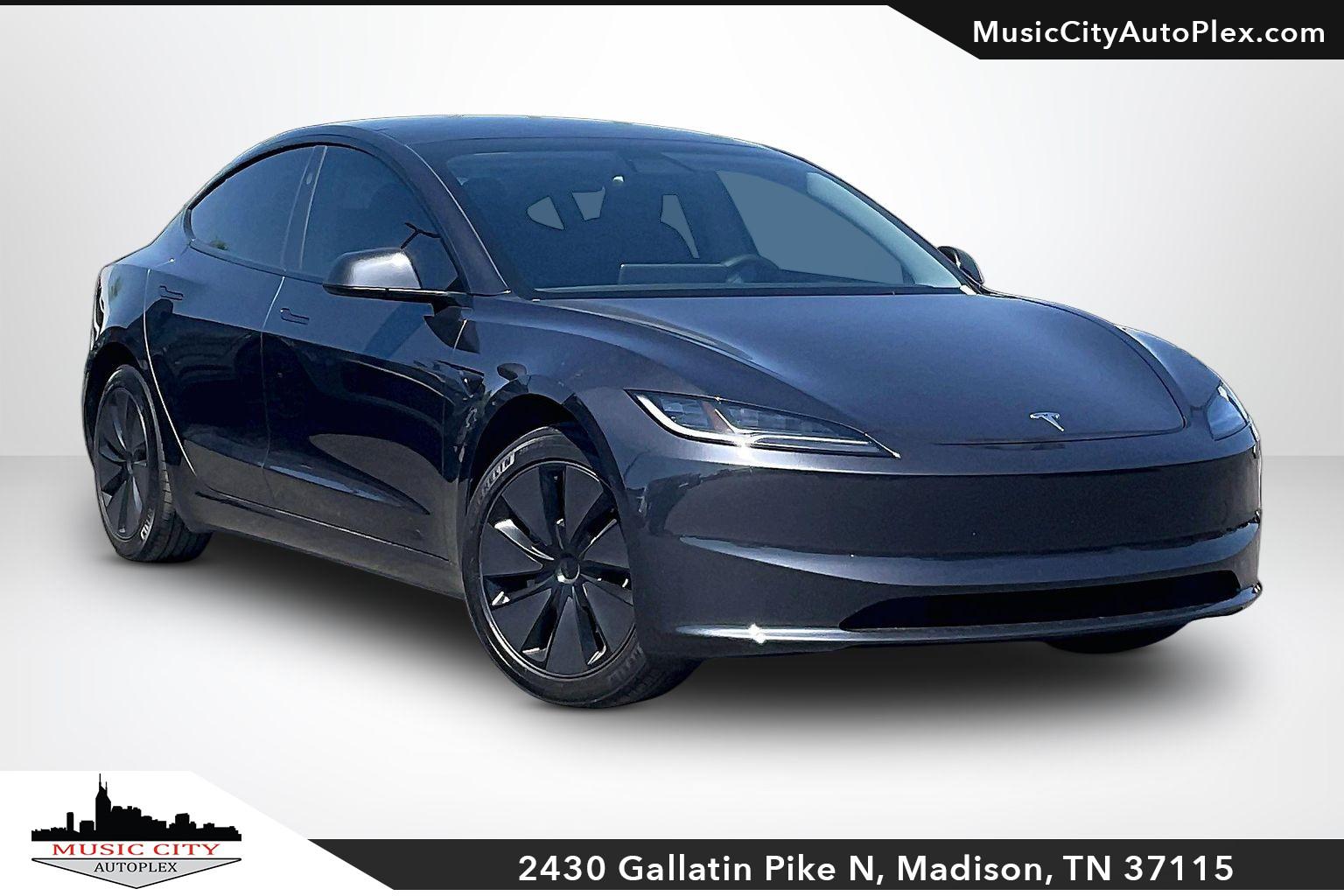 Gray (Stealth Grey) 2025 Tesla Model 3 Long Range RWD Sedan Rear-Wheel Drive Automatic