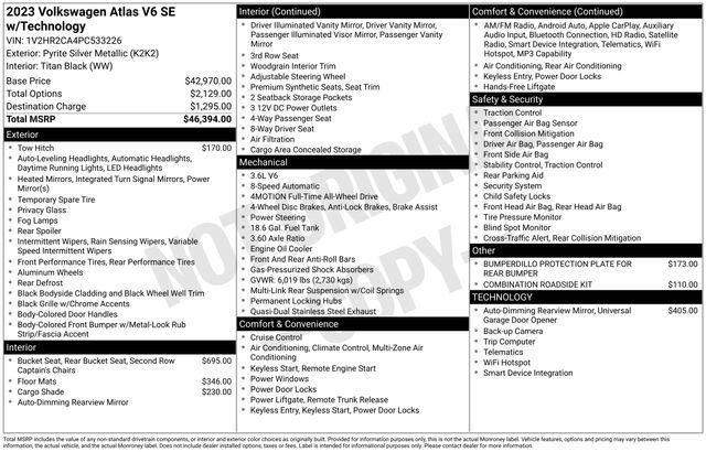 2023 Volkswagen Atlas 3.6L V6 SE w/Technology