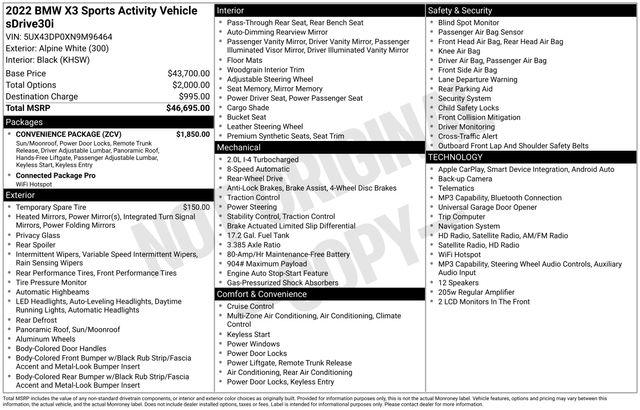 2022 BMW X3 sDrive30i