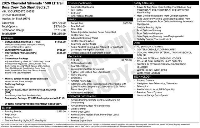 2026 Chevrolet Silverado 1500 4WD Crew Cab Short Bed LT Trail Boss