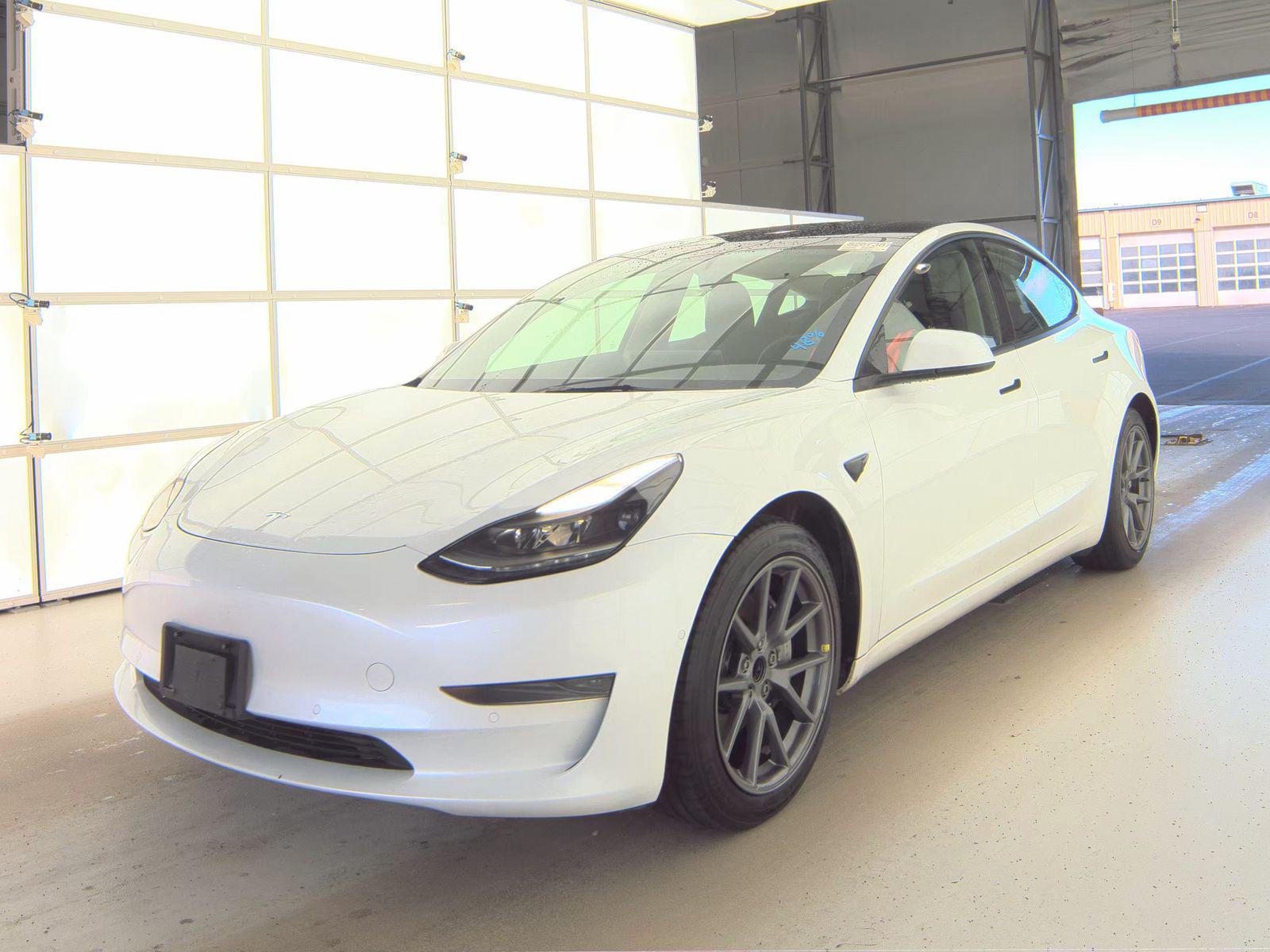 Pearl White Multi-Coat 2021 Tesla Model 3 Standard Range Plus RWD Sedan Rear-Wheel Drive Automatic