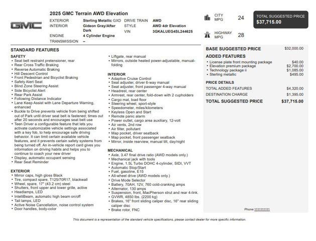 2025 GMC Terrain AWD Elevation