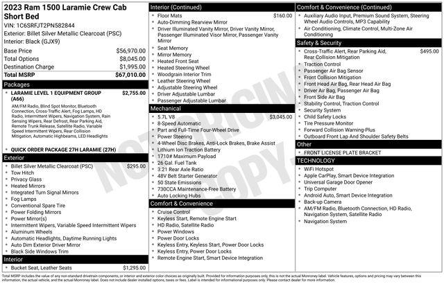 2023 Ram 1500 Laramie Crew Cab 4x4 5'7" Box