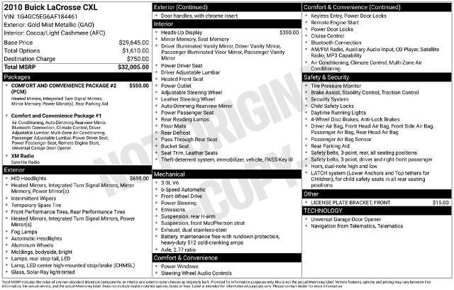 2010 Buick LaCrosse CXL