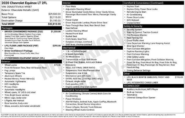 2020 Chevrolet Equinox AWD 2FL