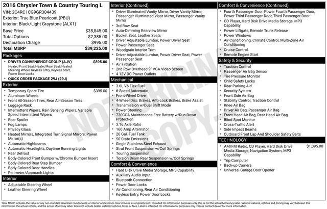 2016 Chrysler Town & Country Touring-L