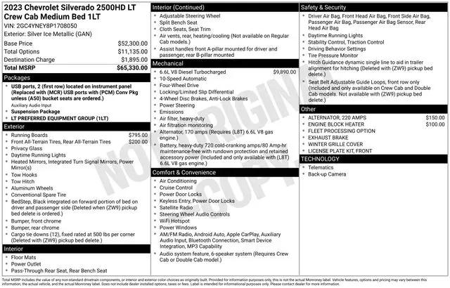 2023 Chevrolet Silverado 2500HD 4WD Crew Cab Standard Bed LT