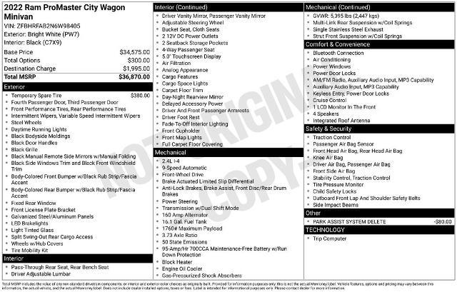 2022 Ram ProMaster City Cargo Van Cargo Van
