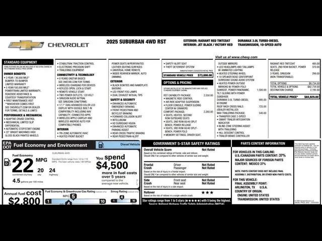2025 Chevrolet Suburban 4WD RST