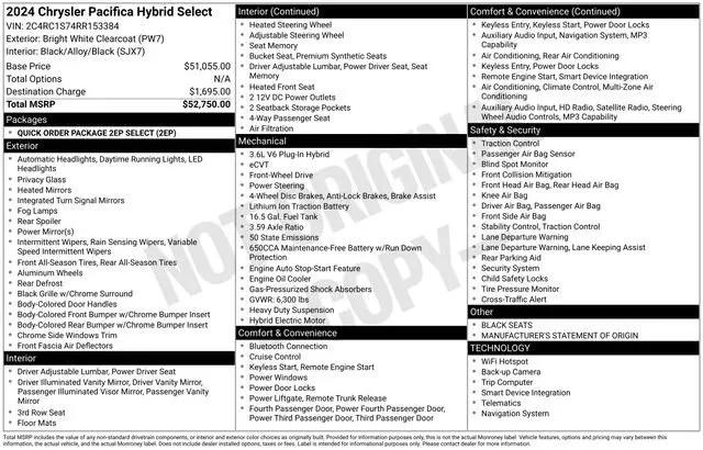 2024 Chrysler Pacifica Hybrid Select for sale in Fort Myers, FL
