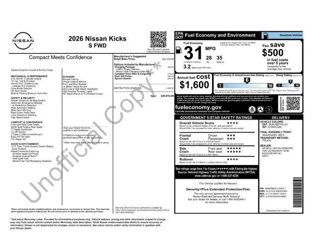 2026 Nissan Kicks S