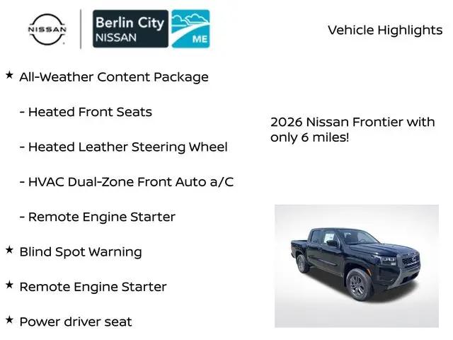 2026 Nissan Frontier Crew Cab SV 4x4