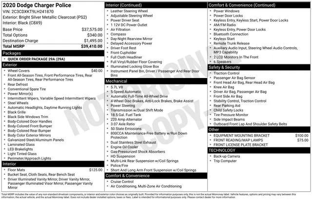 2020 Dodge Charger Police AWD