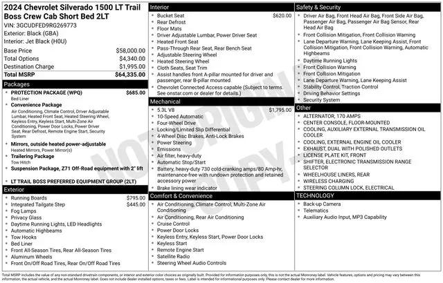2024 Chevrolet Silverado 1500 4WD Crew Cab Short Bed LT Trail Boss