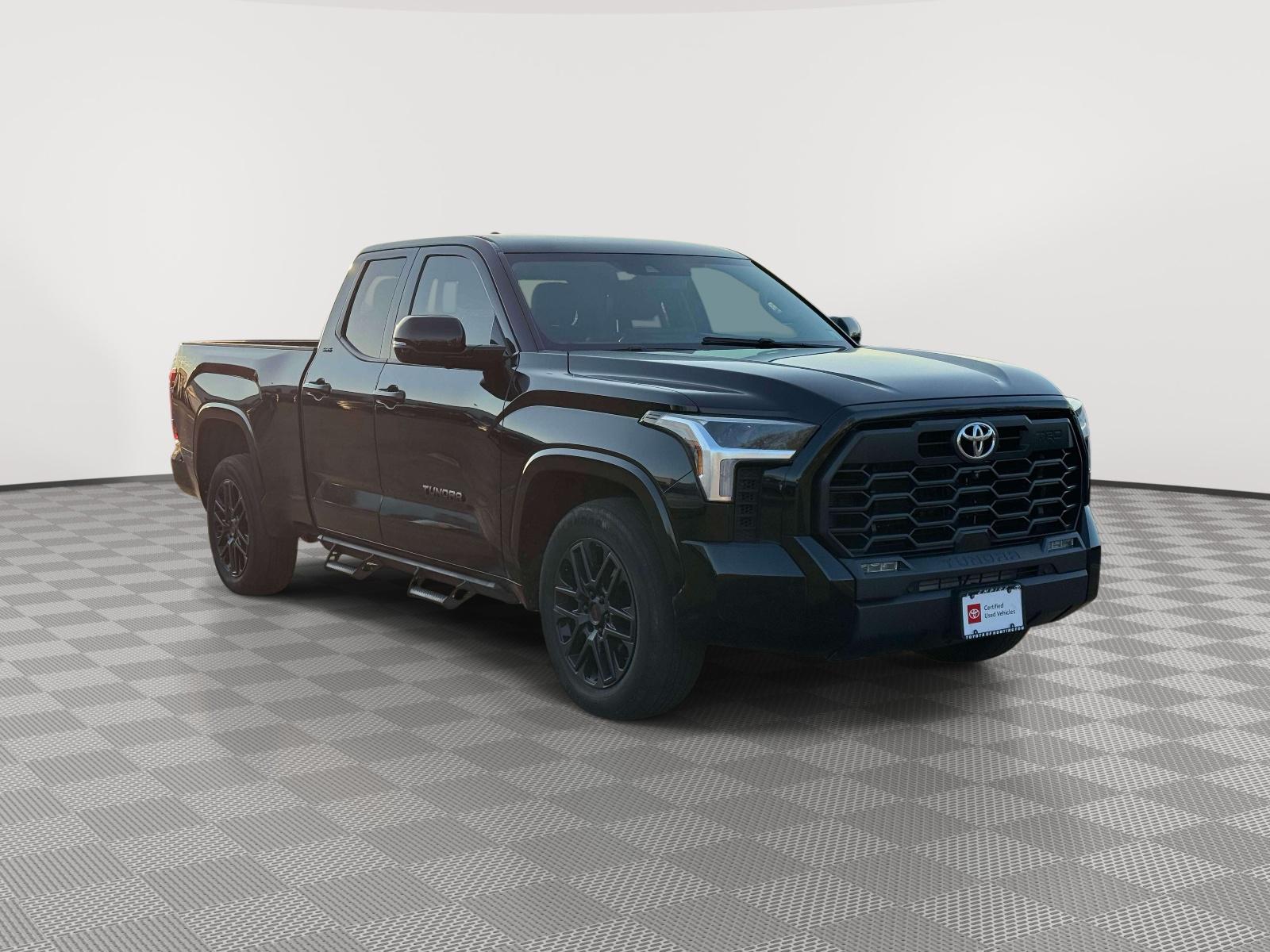 Midnight Black Metallic 2023 Toyota Tundra SR5 Double Cab 4WD Pickup Truck Four-Wheel Drive Automatic
