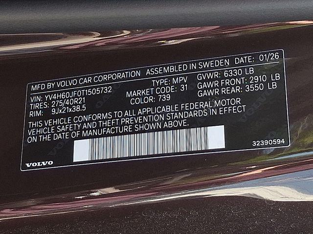 2026 Volvo XC90 Plug-In Hybrid Ultra, T8 AWD, Electric/Gasoline, Bright, 6 Seats