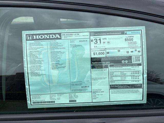 2026 Honda Accord Sedan SE