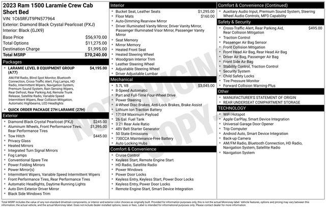 2023 Ram 1500 Laramie Crew Cab 4x4 5'7" Box