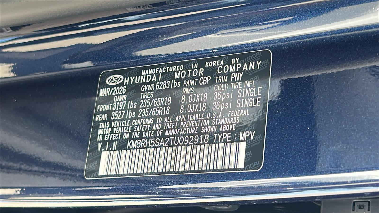 New 2026 Pacific Sapphire Hyundai Blue SEL Premium 7P image 60