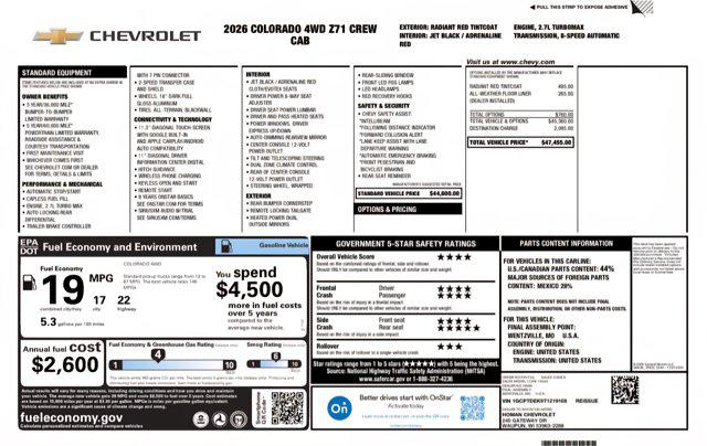 2026 Chevrolet Colorado Z71, 4WD