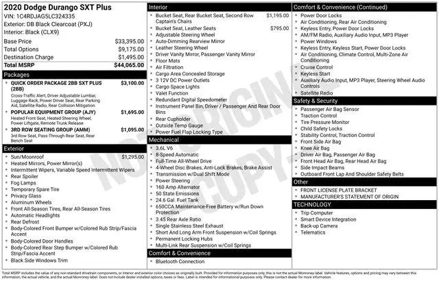 2020 Dodge Durango SXT Plus AWD
