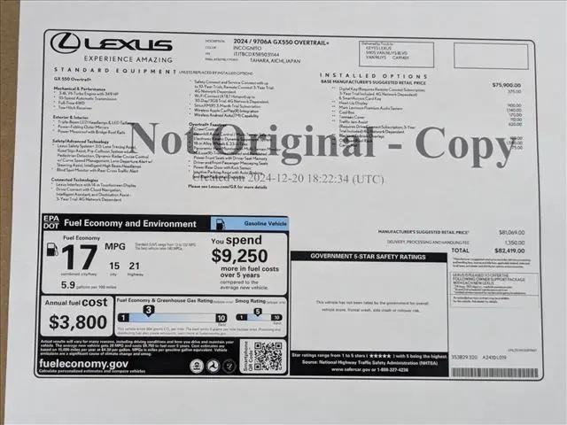 2024 Lexus GX 550 Overtrail+