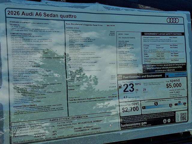 2026 Audi A6 Premium Plus quattro S tronic