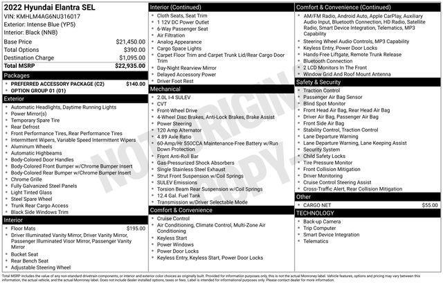 2022 Hyundai Elantra SEL