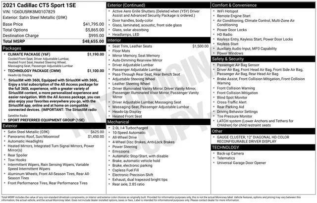 2021 Cadillac CT5 for sale near Norwalk, OH