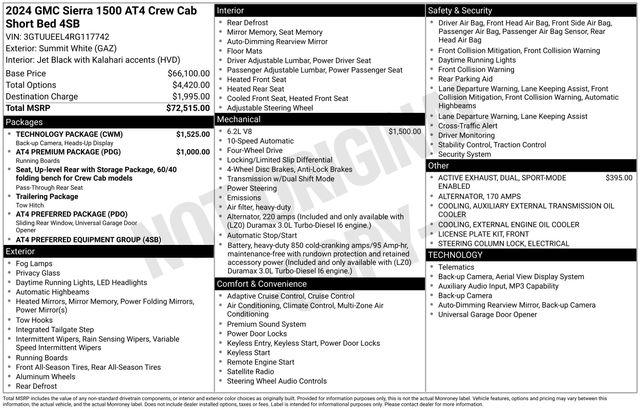 2024 GMC Sierra 1500 4WD Crew Cab Short Box AT4