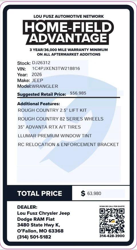 2026 Jeep Wrangler WRANGLER 4-DOOR SAHARA 2026 Jeep Wrangler WRANGLER 4-DOOR SAHARA