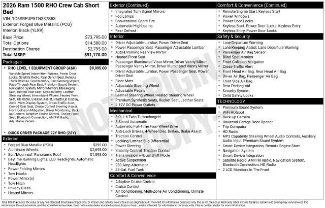 2026 Ram 1500 RHO Crew Cab 4x4 57 Box